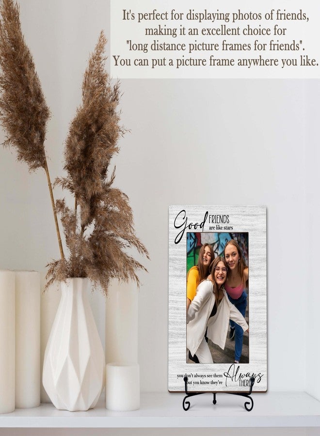 OXRUN Friends Picture Frame, Long Distance Friend Gifts, Friendship Wooden Photo Frame with Stand, Display Photo Insert, 4x6 Photo Frames for Tabletop Display - A12-2 - Image 5